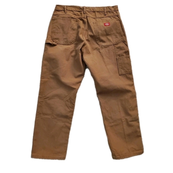 DICKIES Camel Canvas Carpenter Pants Workwear Dungarees 36 X 30 - Picture 3 of 9